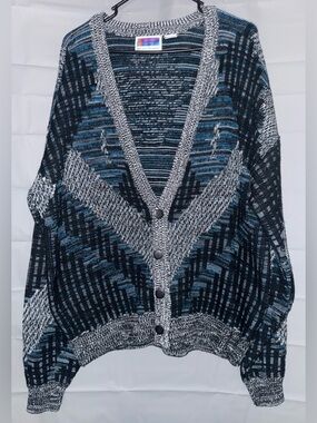 Vintage Sweater Graphix button-up men cardigan size XL